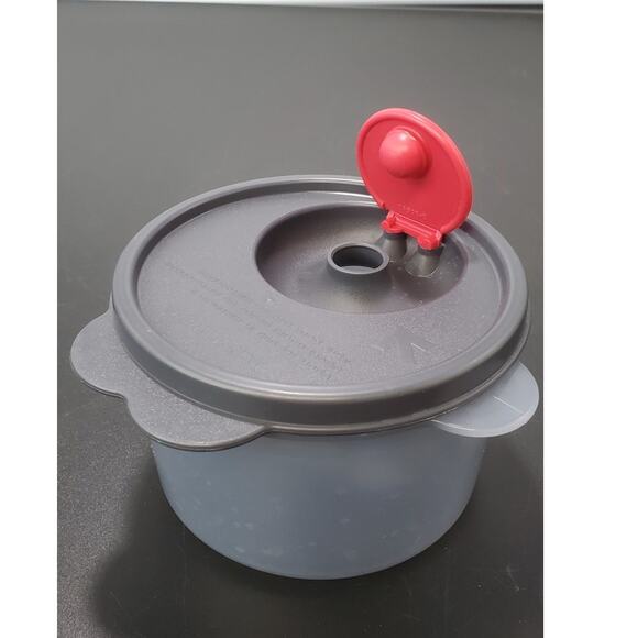 Tupperware 3155 Microwave 16 oz Soup Mug w/Vent Spout Lid 3156 Black & Smoke - Picture 3 of 5